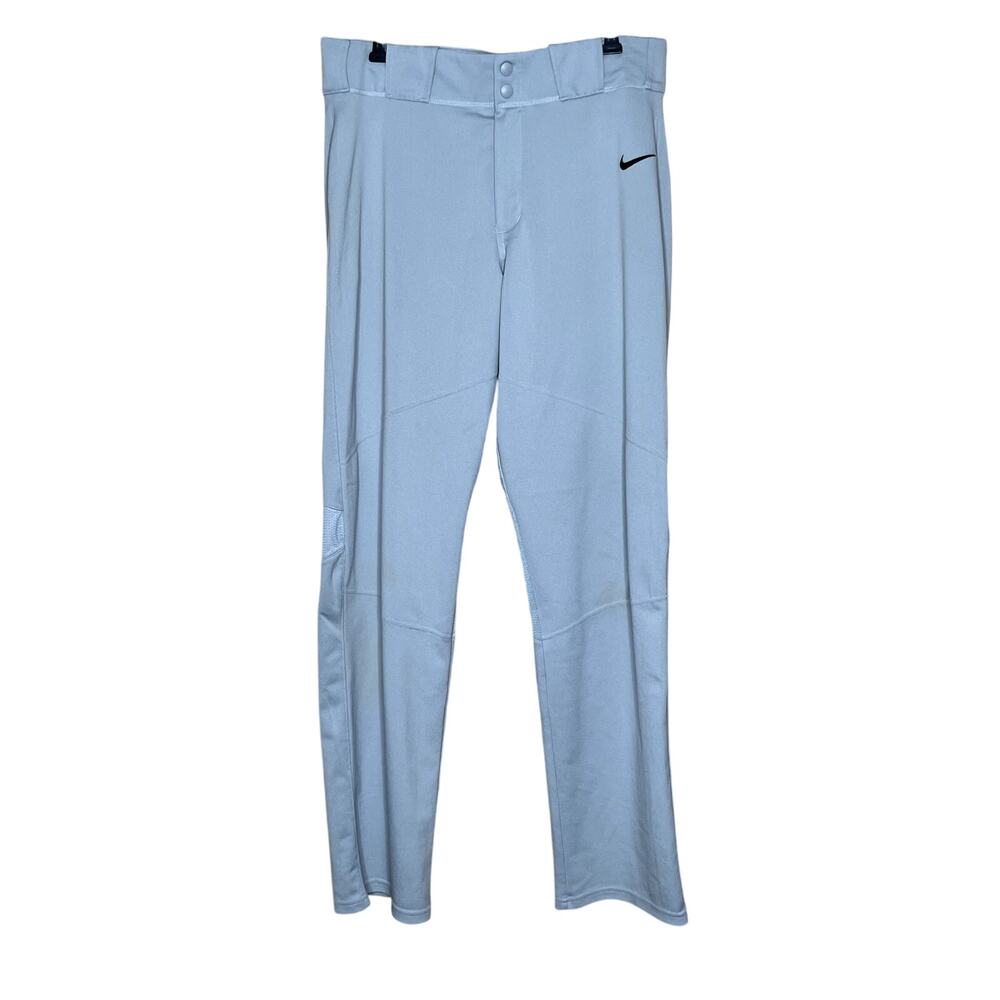 Nike mens size L baseball pants grey buttonfly pockets